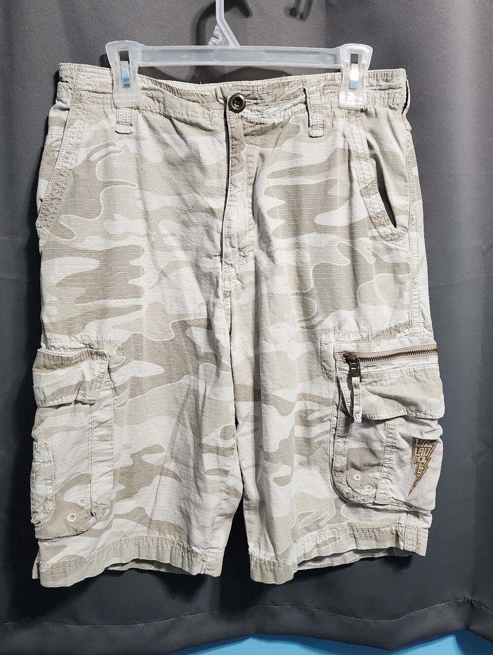 Billabong Men’s 32 Camo Cargo Shorts Tan Khaki Camouflage Y2K Skate Surf Casual